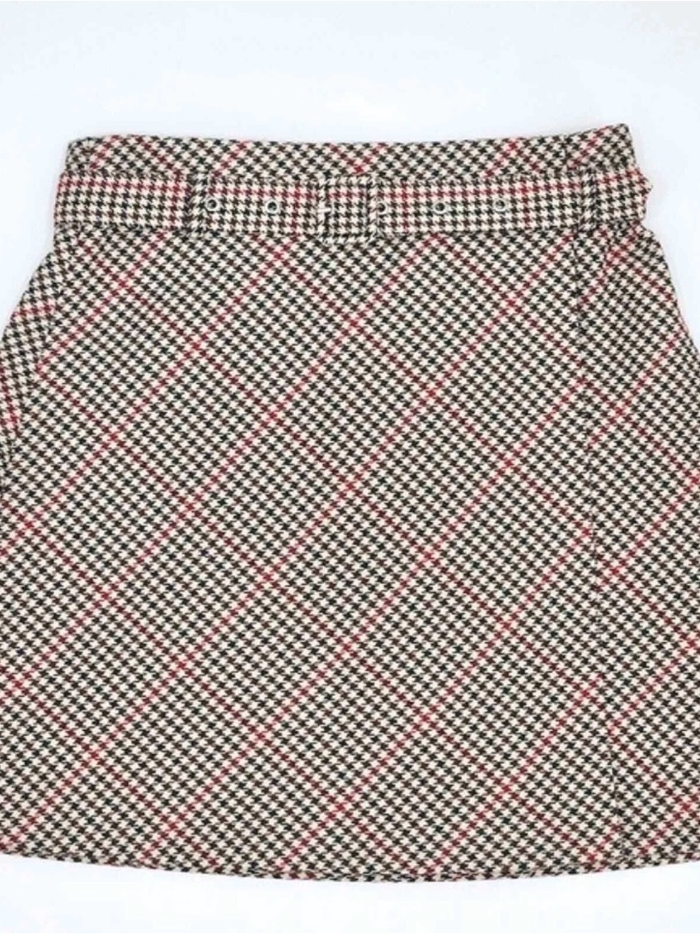 H&M Women's Mini Skirt, High-waisted, Size 4, Houndstooth